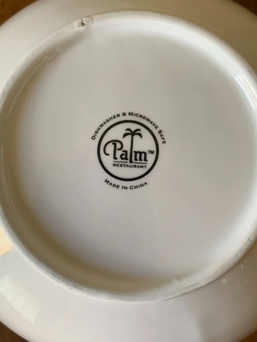 Palm Restaurant Modern White Ceramic Large Serving Bowl Side Handles Dishwasher